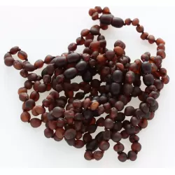 10 Raw Ruby BEANS Baltic amber adult bracelets 19cm