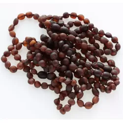 10 Raw Ruby BEANS Baltic amber adult bracelets 19cm