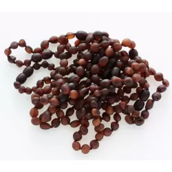 10 Raw Ruby BEANS Baltic amber adult bracelets 19cm