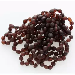 10 Raw Ruby BEANS Baltic amber adult bracelets 19cm