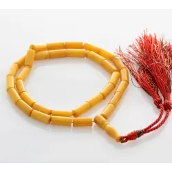 Islamic 33 Prayer BALTIC AMBER CYLINDER Beads Rosary