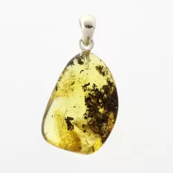 Free-shaped Baltic Amber Silver Pendant