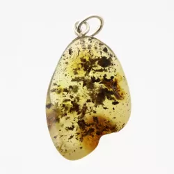 Free-shaped Baltic Amber Silver Pendant