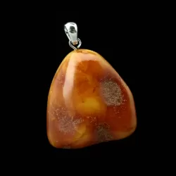 Free-form Natural Baltic Amber Silver Pendant