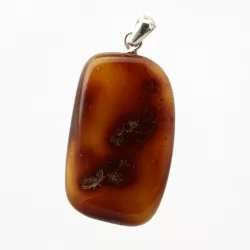 Free-form Natural Baltic Amber Silver Pendant