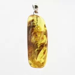 Free-form Natural Baltic Amber Silver Pendant