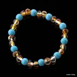 Gemstone Baltic Amber Teething Bracelet for Babies