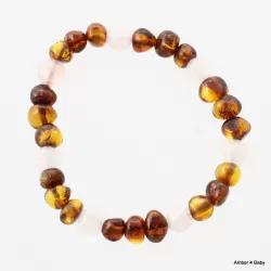 Gemstone Baltic Amber Teething Bracelet for Babies