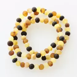 3 Raw Multi BAROQUE Baltic amber adult stretch bracelets 18cm