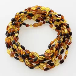 10 Multi BEANS Baby teething Baltic amber necklaces 33cm