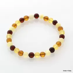 Raw ROUND beads Baltic amber stretchy bracelet