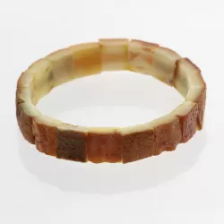 Rough Squares Baltic amber stretch bracelet 19cm