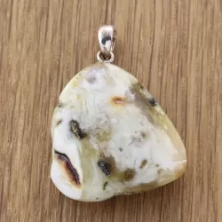 Free-form Natural Baltic Amber Silver Pendant