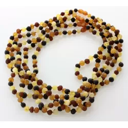 5 Raw Multi BAROQUE Baltic amber adult necklaces 53cm