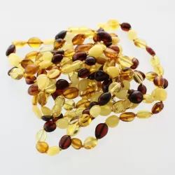 10 Mix BEANS Baltic amber bracelet 19cm