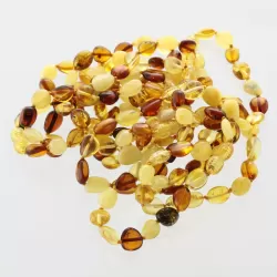 10 Mix BEANS Baltic amber bracelet 19cm