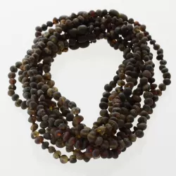 10 Raw Dark BAROQUE Baltic amber teething necklaces 33cm