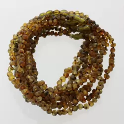 10 Big Raw Green BAROQUE Baltic amber teething necklaces 33cm