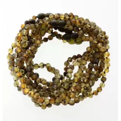 10 Raw Green BAROQUE Baltic amber teething necklaces 28cm