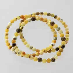 3 Marble ROUND Baltic amber bracelets 18cm