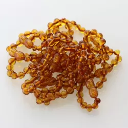 10 Cognac BAROQUE Baltic amber teething bracelets 14cm