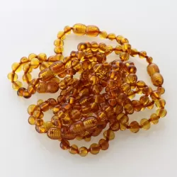 10 Cognac BAROQUE Baltic amber teething bracelets 14cm