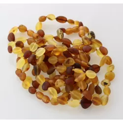 10 Raw Mix BEANS Baltic amber adult bracelets 19cm