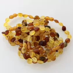 10 Raw Mix BEANS Baltic amber adult bracelets 19cm