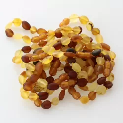 10 Raw Mix BEANS Baltic amber adult bracelets 19cm