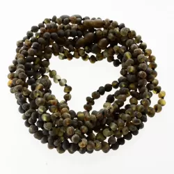 10 Raw Dark BAROQUE Baltic amber teething necklaces 28cm