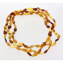 3 Raw Mix BEANS Baltic amber adult necklaces 45cm