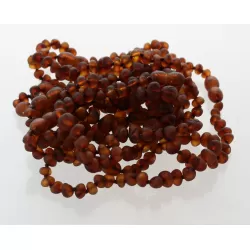 10 Raw Cognac BAROQUE Baltic Amber Bracelet 19cm