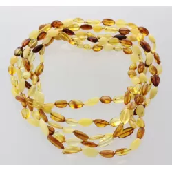 5 Mix BEANS Baltic amber adult necklaces 45cm