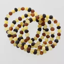 5 Raw Multi BAROQUE Baltic amber adult stretch bracelets 18cm