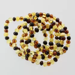 6 Multi BAROQUE Baltic amber adult stretch bracelets 18cm