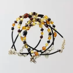 5 Baltic Amber Bangle Bracelets for Adults