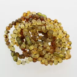 10 Raw Green BAROQUE Baltic Amber Bracelet 19cm