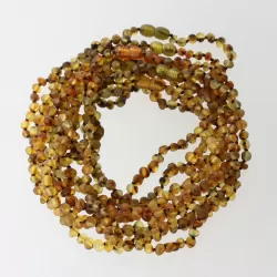 10 Raw Green BAROQUE Baltic amber teething necklaces 33cm