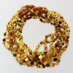 10 Raw Mix BAROQUE Baltic amber teething necklaces 33cm