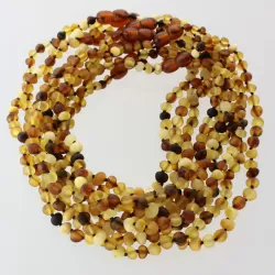 10 Raw Mix BAROQUE Baltic amber teething necklaces 33cm