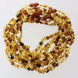 10 Raw Mix BAROQUE Baltic amber teething necklaces 33cm