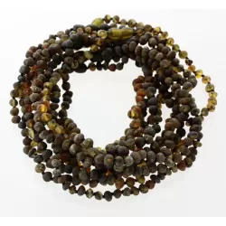 10 Raw Dark BAROQUE Baltic amber teething necklaces 33cm