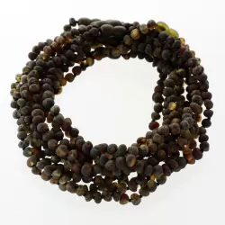 10 Raw Dark BAROQUE Baltic amber teething necklaces 33cm