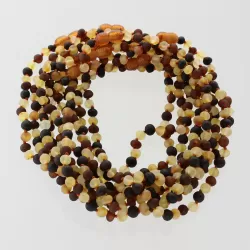 10 Raw Multi BAROQUE teething Baltic amber necklaces 32cm