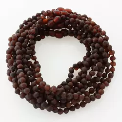 10 Raw Cognac BAROQUE Baltic amber teething necklaces 32cm