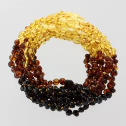 10 Big Rainbow BAROQUE Baltic amber teething necklaces 28cm