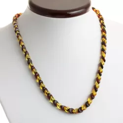 Overlapping Multi pieces Baltic amber necklace 46cm