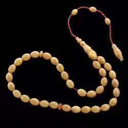 Islamic 33 Egg Yolk Prayer OLIVE Baltic amber beads