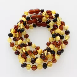 5 Multi BAROQUE Baltic amber adult bracelets 21cm