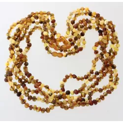 5 Raw Mix BAROQUE Baltic amber adult necklaces 55cm